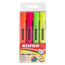  Zvýrazňovač Kores High Liner Plus, sada 4 barev