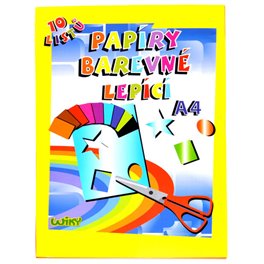 Barevné papíry LEPÍCÍ A4/80, 10 listů Barevné papíry LEPÍCÍ A4/80, 10 listů