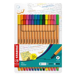  Popisovač Stabilo Point 88 liner neon, sada 15 ks, hrot 0,4 mm
