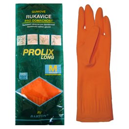 Rukavice úklidové, latexové, prodloužené