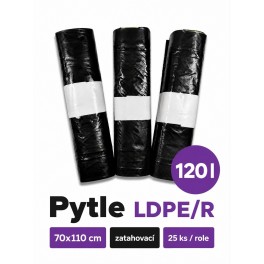  Odpadkov&eacute; pytle LDPE 120l, zatahovac&iacute;, 10 ks