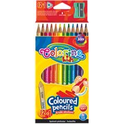  Pastelky Colorino, trojhranné, 12 ks + oboustr.zlatá/stříbrná