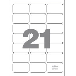 Samolepící etikety 21 etiket/arch (63,5 x 38,1 mm) Samolepící etikety 21 etiket/arch (63,5 x 38,1 mm)
